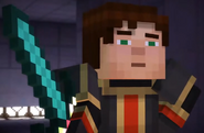 Jesse holding the ultimate sword.