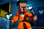 Nurm in a prison outfit dual-wielding Iron Axes.