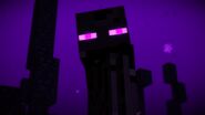 An enderman in the End.