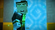 Aiden entering a portal.