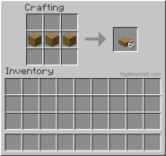 Crafting recipe for a wooden slab.