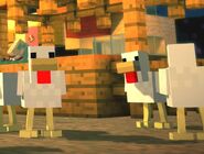 Several chickens as they appear in the first episode.