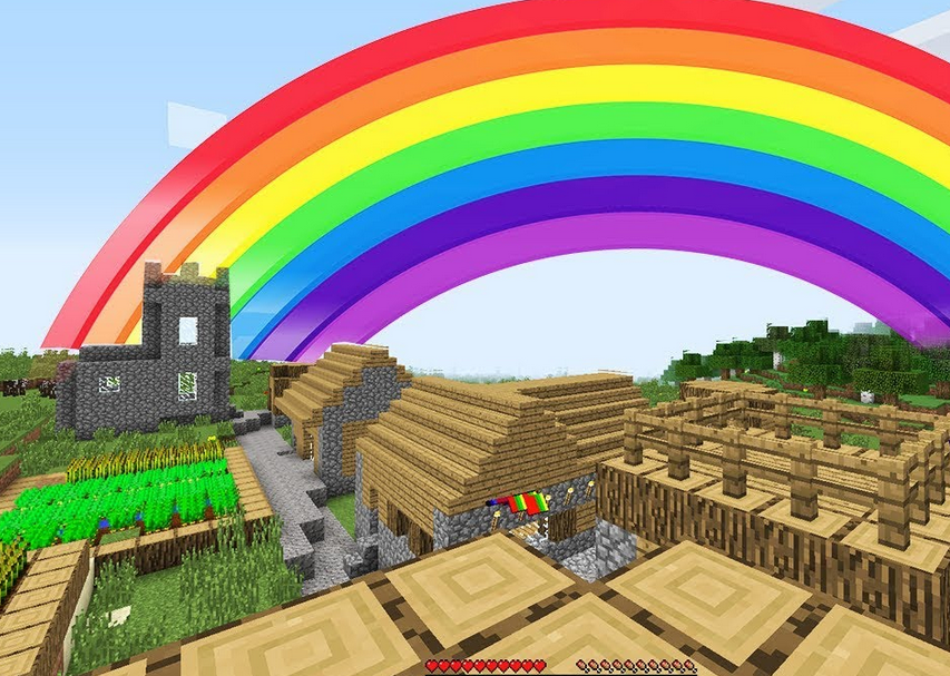 радуга в майнкрафте. мод на радужные вещи. радужный цвет майнкрафт. радужный дом в майнкрафте. блоки майнкрафт 1.