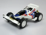 An usage example with the wheels, along with the Wing and Turbo Set on a Thunder Shot Jr..