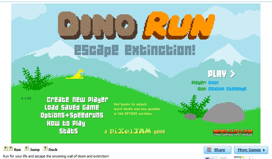 Dinosaur Jump & Duck game