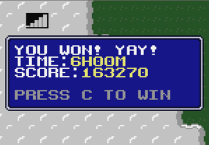 The message presented after beating the Air Wizard on 