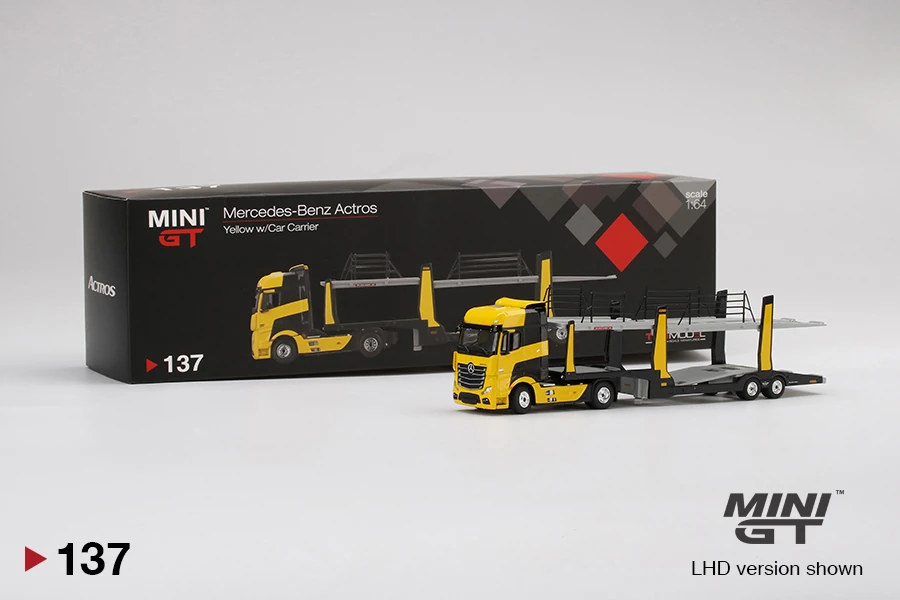 Mercedes-Benz Actros Yellow w/ Car Carrier | MINI GT Wiki | Fandom