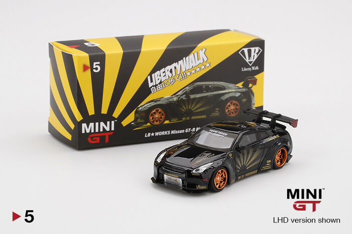 LB☆WORKS Nissan GT-R (R35) Black w/ Copper Wheel Type 1