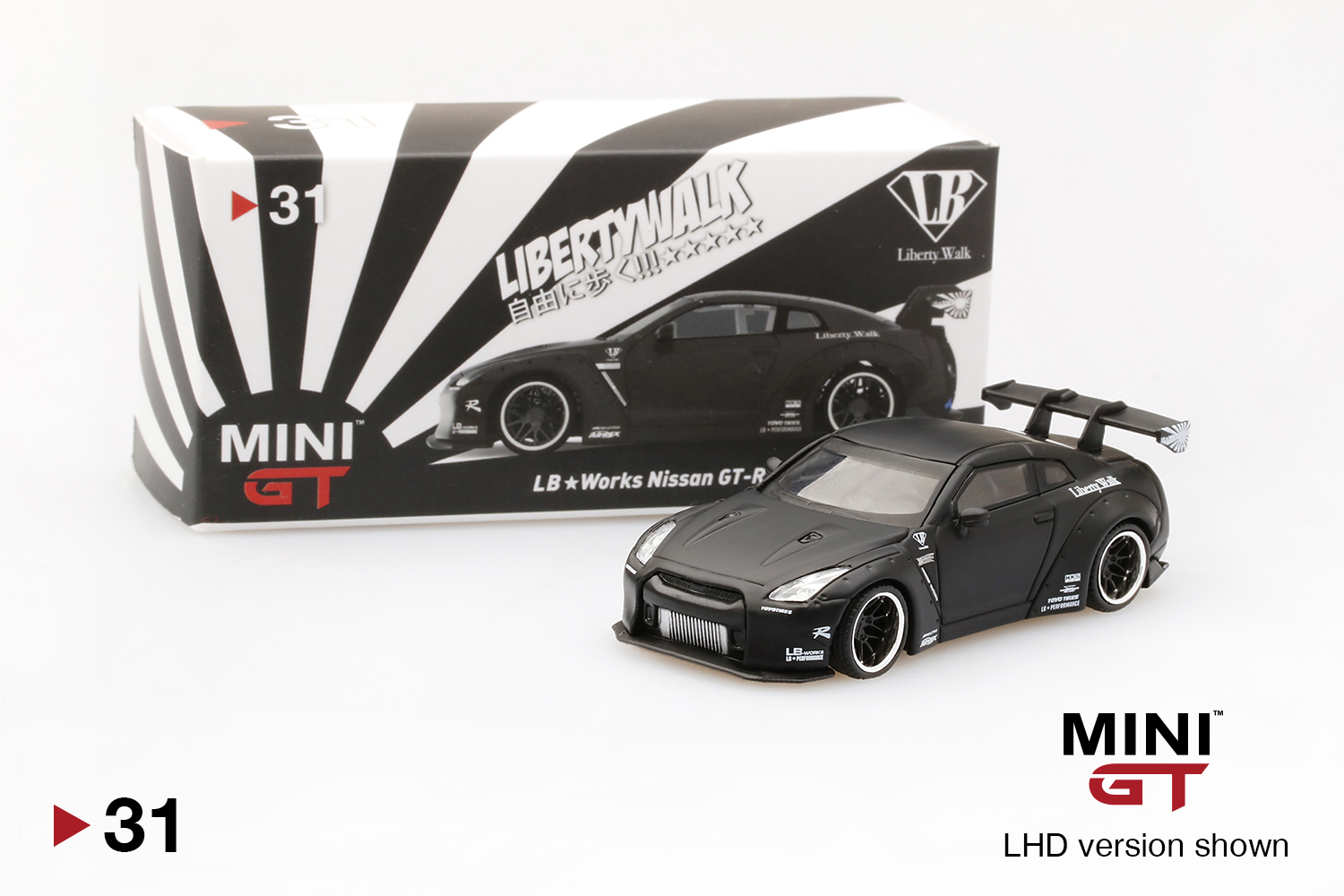 LB☆WORKS Nissan GT-R (R35) Matte Black Type 1, Rear Wing ver 1 