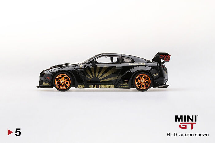 MINI GT LB★WORKS Nissan GT-R R35 MINI GT 5 LB WORKS Nissan GT-R (R35) Black w/ Copper Wheel