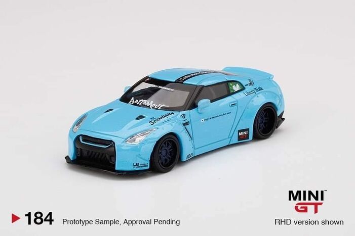 LB☆WORKS Nissan GT-R R35 Type 1 Rear Wing ver 2, Light Blue