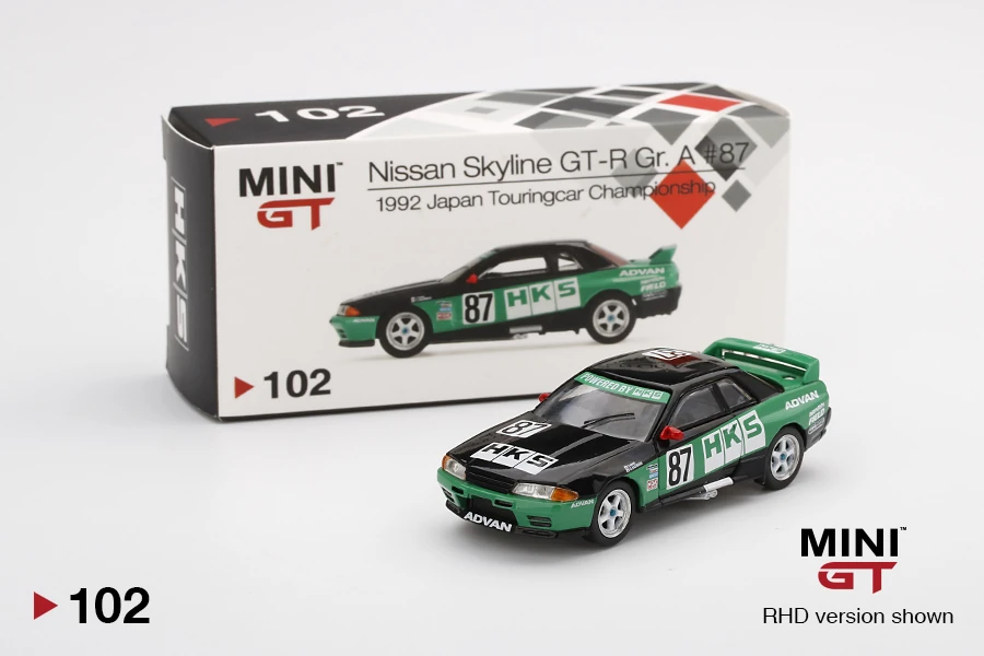 MINIGT 日産 GT-R 4台セット 168 169 191 182 MINI-Z AWD NISSAN SKYLINE GT-R N1 Version (R32) White 32639W