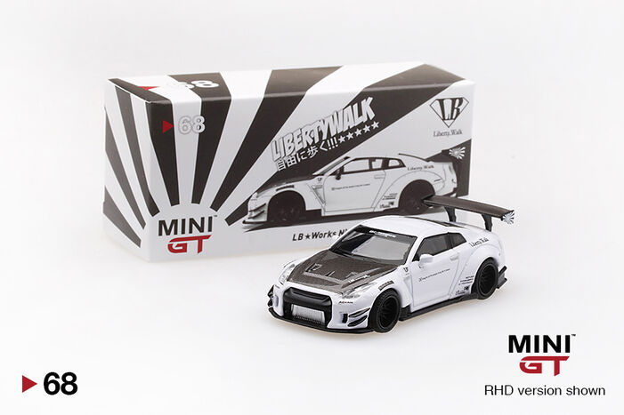 LB☆WORKS Nissan GT-R (R35) White Type 2, Rear Wing ver 3 | MINI