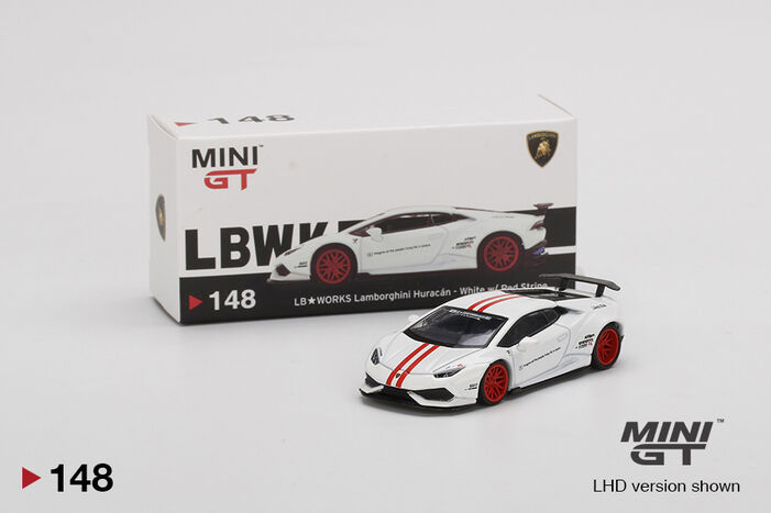LB☆WORKS Lamborghini Huracán ver. 1 White w/ Red Stripe
