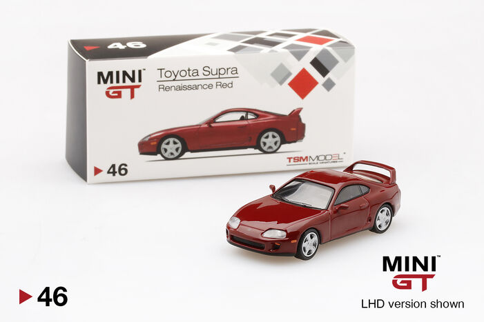 MINI GT 46 Toyota Supra (JZA80) Renaissance Red LHD Asia version