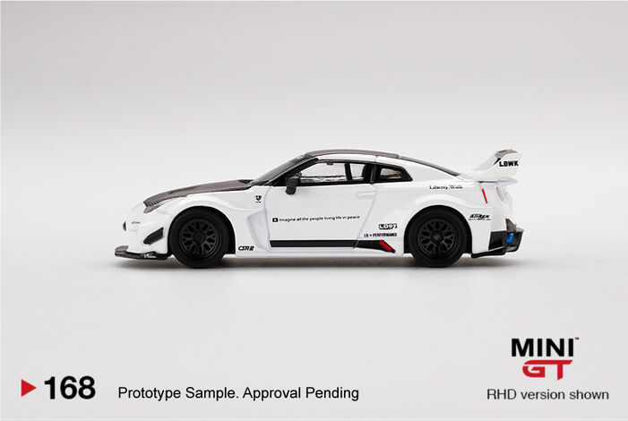MINI GT LB-WORKS Nissan GT-R (R35) Matte White / No. 9