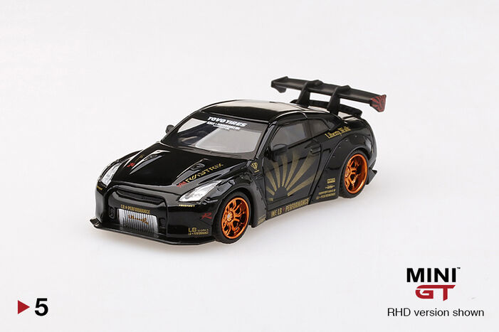 LB☆WORKS Nissan GT-R (R35) Black w/ Copper Wheel Type 1, Rear 