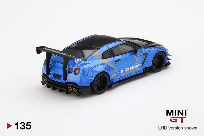 MINI GT 4 LB WORKS Nissan GT-R (R35) Light Blue Type 1, Rear
