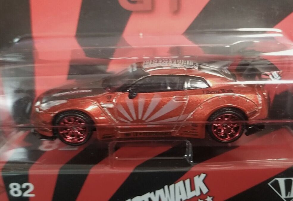 MINIGT LB☆WORKS Nissan GT-R Candy Red MINI GT 77 LB WORKS Nissan GT-R (R35) Candy Red Type 1, Rear