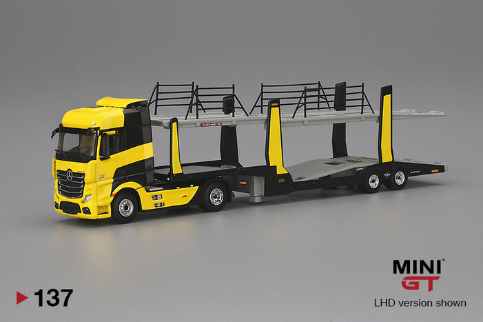 Mercedes-Benz Actros Yellow w/ Car Carrier | MINI GT Wiki