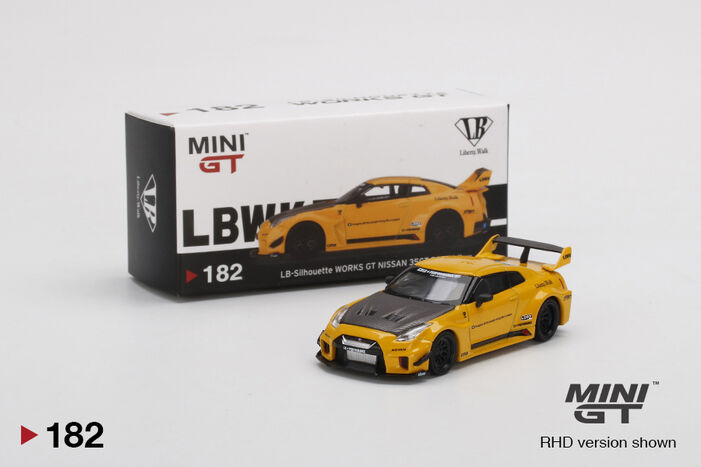 LB-Silhouette WORKS GT Nissan 35GT-RR Version 1 Yellow | MINI GT