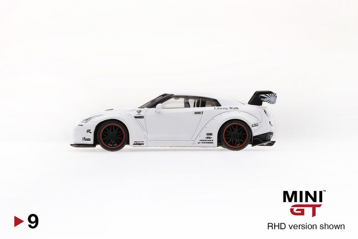 LB☆WORKS Nissan GT-R (R35) Matte White Type 1, Rear Wing Ver 1