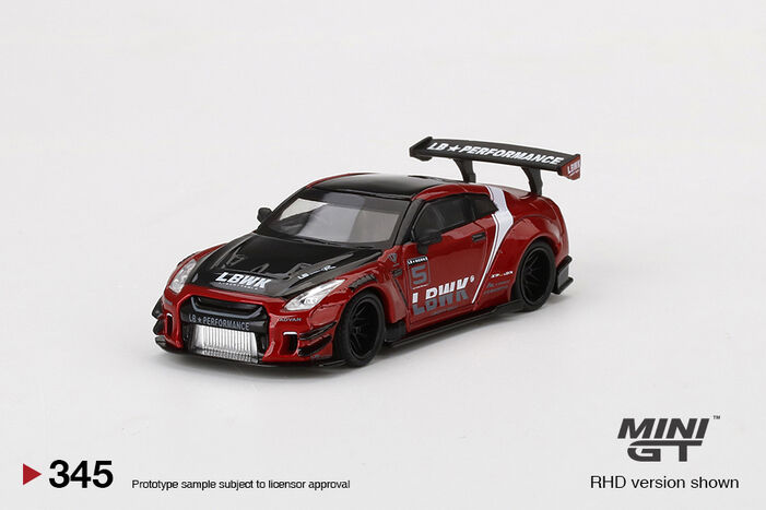 LB☆WORKS Nissan GT-R R35 Type 2, Rear Wing ver 3, Red LB Works