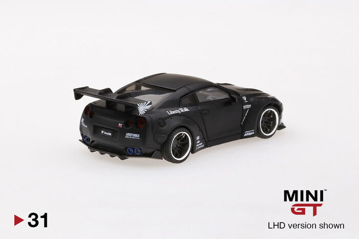 LB☆WORKS Nissan GT-R (R35) Matte Black Type 1, Rear Wing ver 1