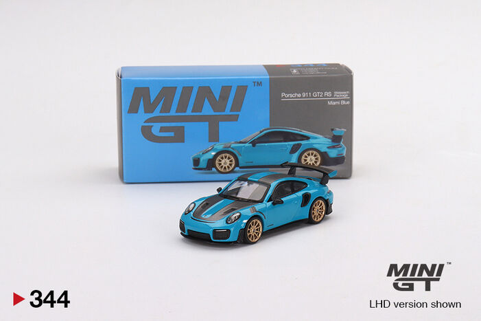 Porsche 911 GT2 RS Weissach Package Miami Blue | MINI GT