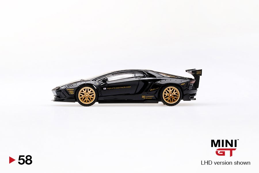 MINI GT #58 LB-Works Lamborghini Aventador - Black - MiniGT