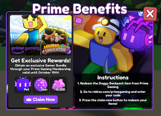 THESE ARE THE REWARDS YOU GET FROM THE MINING SIMULATOR 2 PRIME GAMING CODE!  