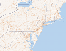 Eastern League Teams Map map image