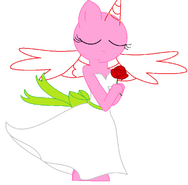 Anthro pony base w- dress and a rose