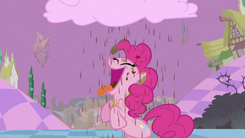 Pinkie drinks chocolate milk raining from the cloud S2E02