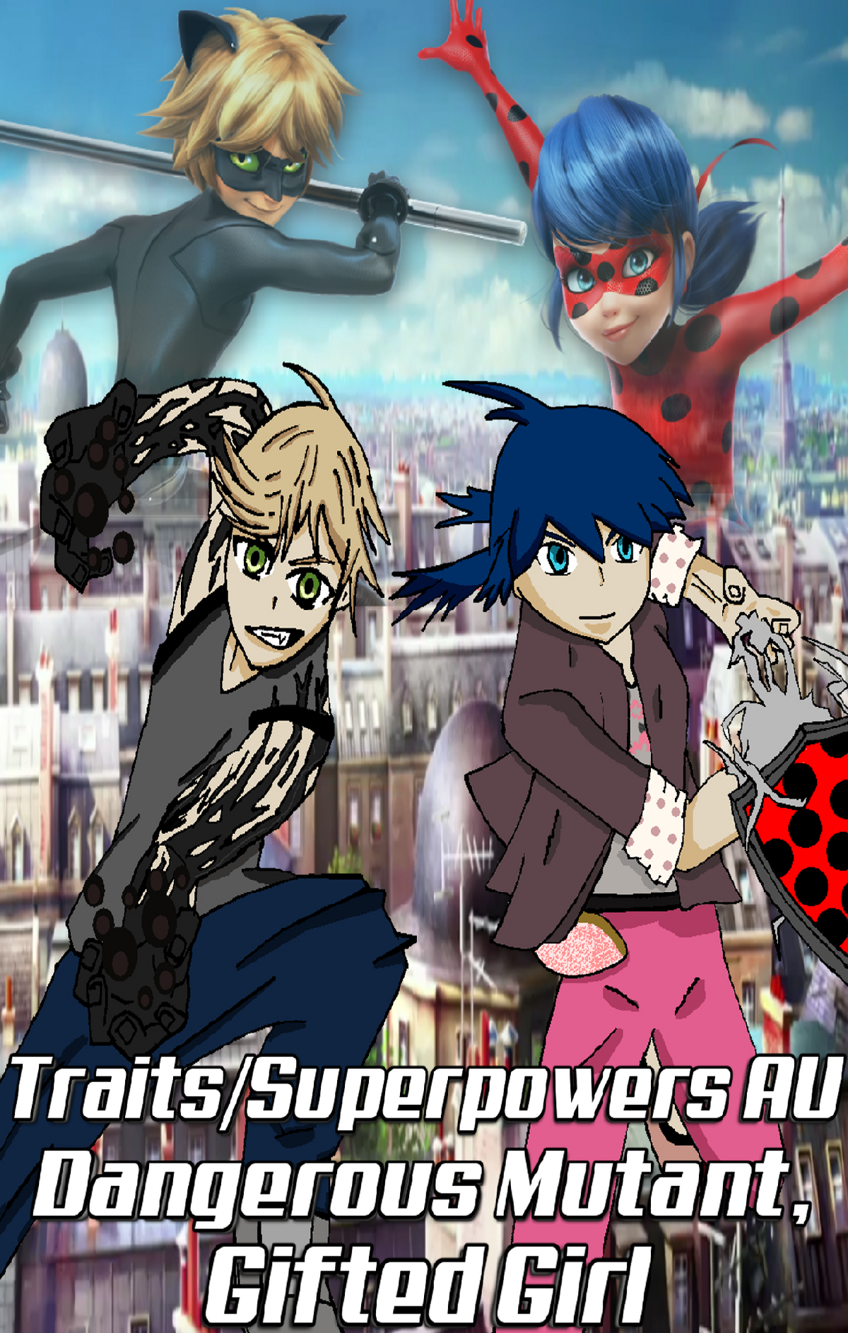 OC] Chat Noir about to use cataclysm on Ladybug. Miraculous Manga