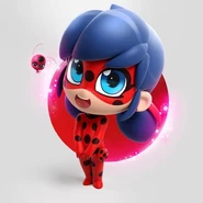 Miraculous Chibi - Biedronka i Tikki 3D.png (402 KB) Model 3D Biedronki w wersji chibi z Tikki w wersji 2D obok