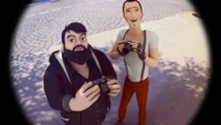 Thomas z fotografem przed rezydencją Agreste'ów