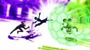 Jade Turtle broni się przed atakami Władcy Ciem oraz Mayury