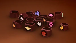 Pierścienie Monarchy na biurku Marinette