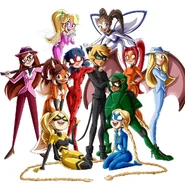 Lady Butterfly wraz z innymi superbohaterami