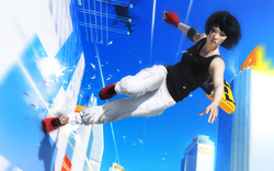 Mirror's Edge - Faith performing a wall run