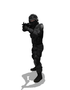 A Pirandello Kruger SWAT unit with an MP5K-PDW.