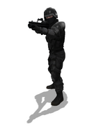 The Neostead 2000 shotgun held by a PK SWAT unit.