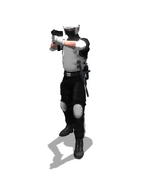 An armored PK officer with a Steyr TMP.