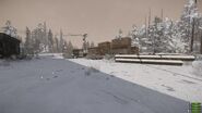 View from inside the Lumber Yard in snowy weather.