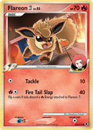 Flint's Flareon card in the Rising Rivals Expansion