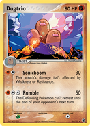 Dugtrio's card in the Fire Red and Leaf Green Expansion
