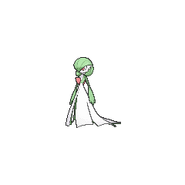 Gardevoir's front sprite from the Sixth and Seventh Generations