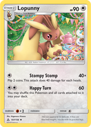 Lopunny's card in the Ultra Prism expansion