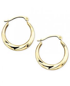 macys 10k Gold Small Polished Swirl Hoop Earrings